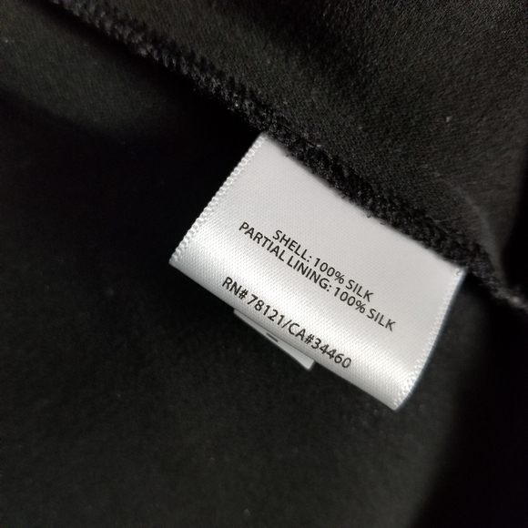 Eileen Fisher Womens Silk Black Open Front Cardigan Jacket Size Small 1/2 Sleeve - Picture 7 of 10